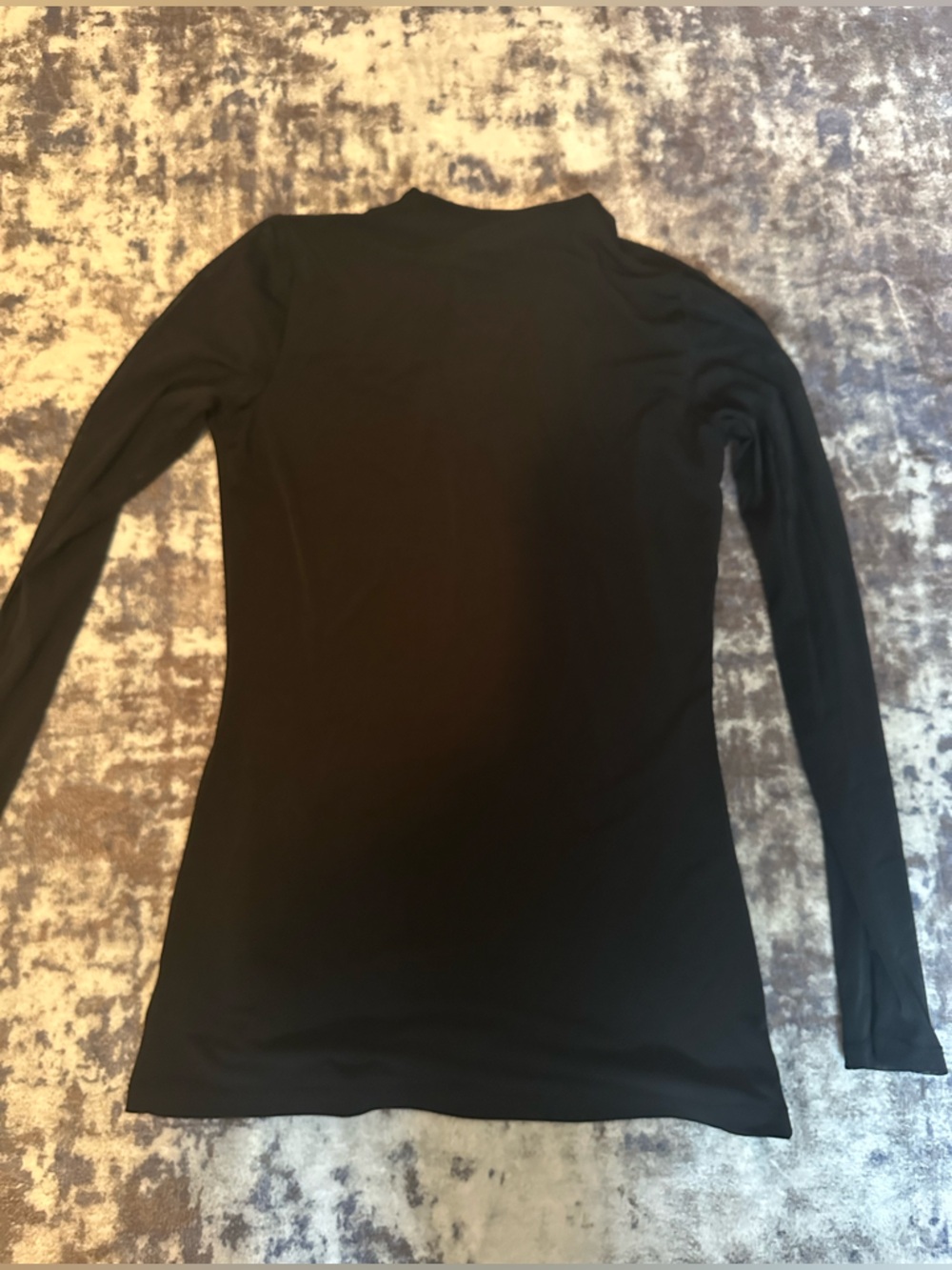 INC International Concepts Black V-Neck Long Sleeve Top Mesh Sleeves - Picture 3 of 4